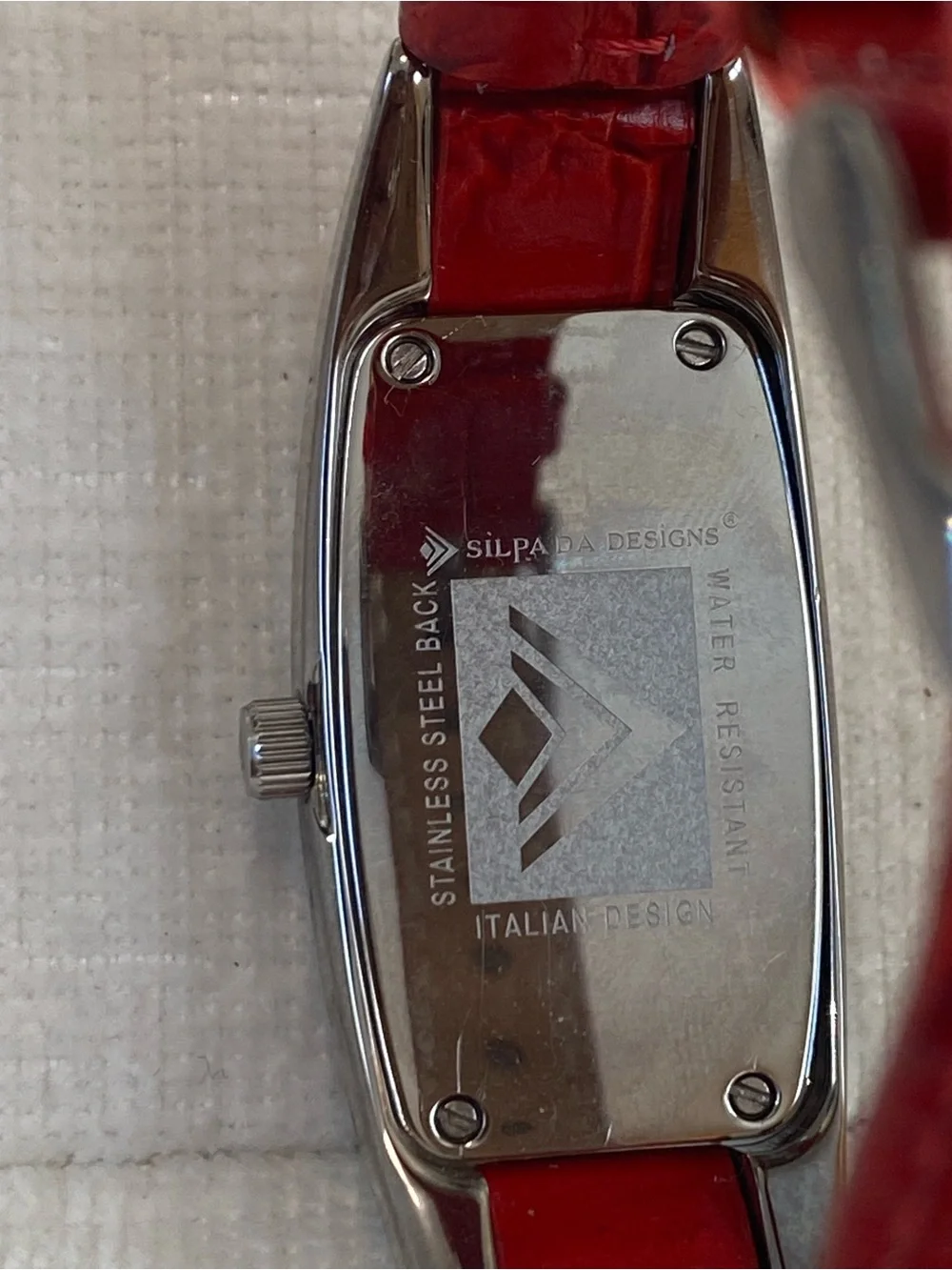 Silpada Red Leather Strap Ladies Watch T1297 NEW Battery!